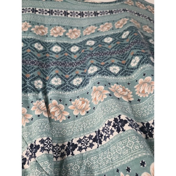 Wall Flower Ladies Sz XL Lotus Floral Print Tie Front T Shirt Hi Low Tunic - Picture 4 of 12